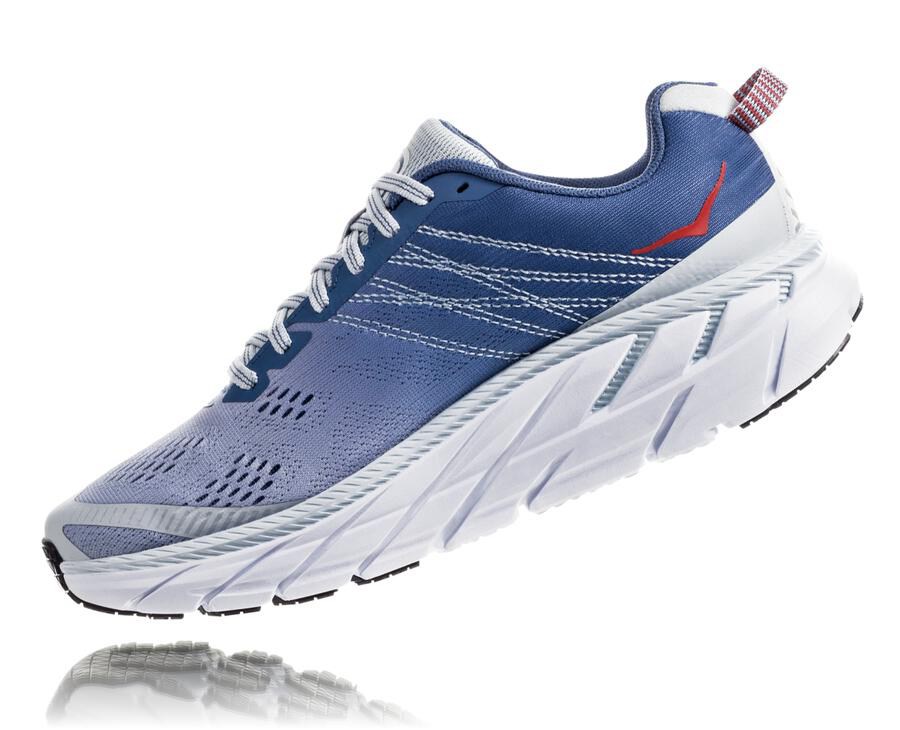 Hoka One One Loopschoenen Dames - Clifton 6 - Blauw/Wit - NK1809645